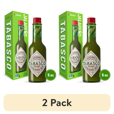 (2 pack) Tabasco Green Pepper Sauce, 5 oz Regular Glass Bottle, Gluten Free