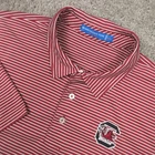 South Carolina Gamecocks Polo Shirt Mens 2XL Red Striped Southern Tide To Trail