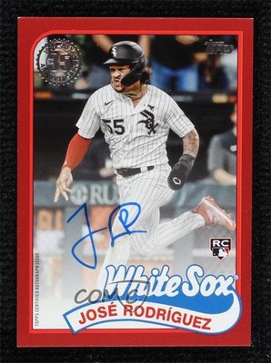 2024 Series 1 1989 Topps Baseball Red 20/25 Jose Rodriguez Rookie Auto RC 0x0w