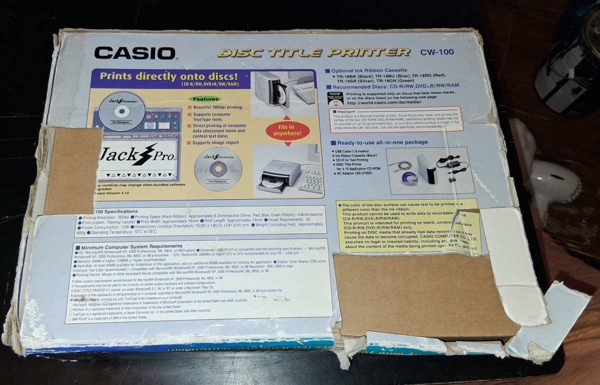 Casio CW-100 Disc Title Printer USB Thermal CD/DVD Printer PARTS