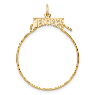 10K Yellow Gold MEMORIES Charm Holder Pendant 1.02g