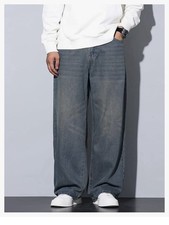 QGRSWBC Mens Baggy Jeans Loose Fit Denim Wide Leg Y2K Skater XS NWT