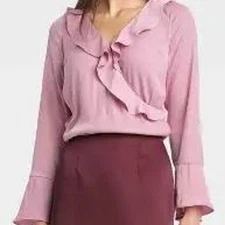 A New Day Size XS Pink Ruffle Blouse