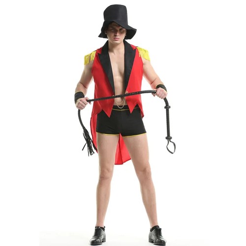 Circus Handsome Clown Lion Tamer Costume Party Trainer Magician Costume