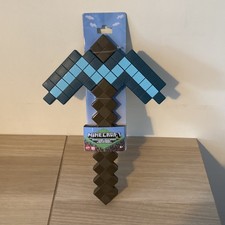 Official Minecraft Mattel 14 Blue Diamond Pickaxe Toy Costume Hard Plastic