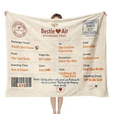 Best Friend Blanket Gift for Women - Bestie Throw, Friendship Blanket, Long D...