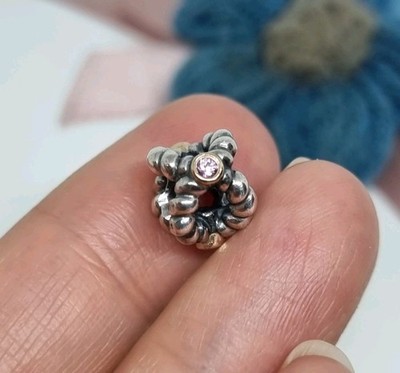 NEU Original Pandora Silber & 14k Gold Rosa Saphir Bindung Beauty Charm  BOXED