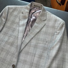 Lauren Ralph Lauren Men's Blazer 40R Gray Black Windowpane Wool Jacket