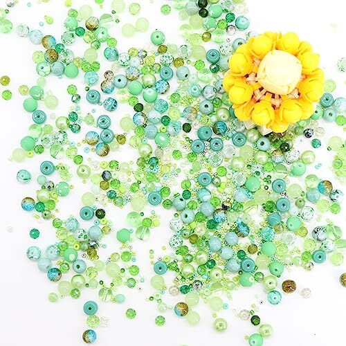 Lime Green Glass Beads Jewelry Making Kit, Light Green Light green