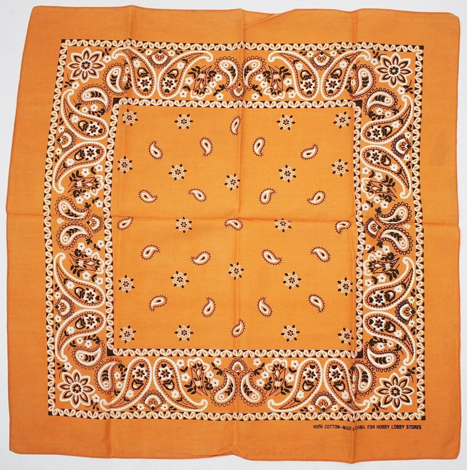 Винтажная группа из 5 платков/шарфов-бандан с узором пейсли безымянные производители No4 - Изображение 4 из 4