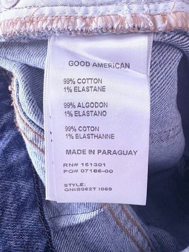 Good American Cut-Off Denim Jeans Shorts bombshell 6 28 blau Stretch - Bild 5 von 5