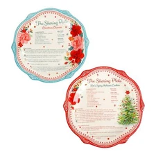 PIONEER WOMAN Cheerful Rose 12.13-Inch Sharing Plates - Set of 2 - Stoneware