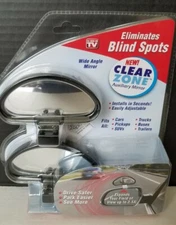 Clear Zone Wide Angle Auxiliary Mirror AS SEEN ON TV Set of 2 NEW