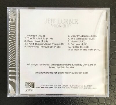JEFF LORBER Midnight CD NEW Advance Copy Crack Case w/The Beatles  Dear Prudence