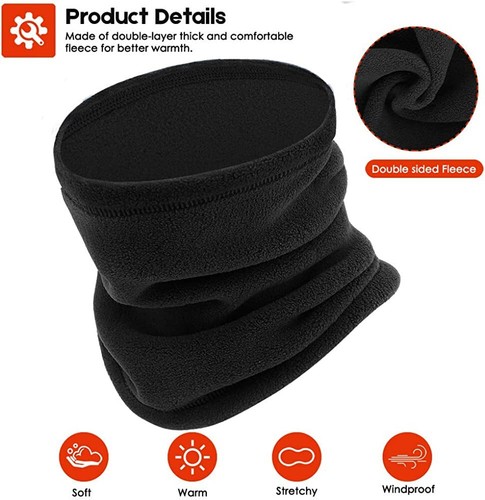 Kids Neck Warmer Fleece Neck Gaiter Winter Skiing Thermal Balaclava Boy Girl Age - Picture 3 of 34