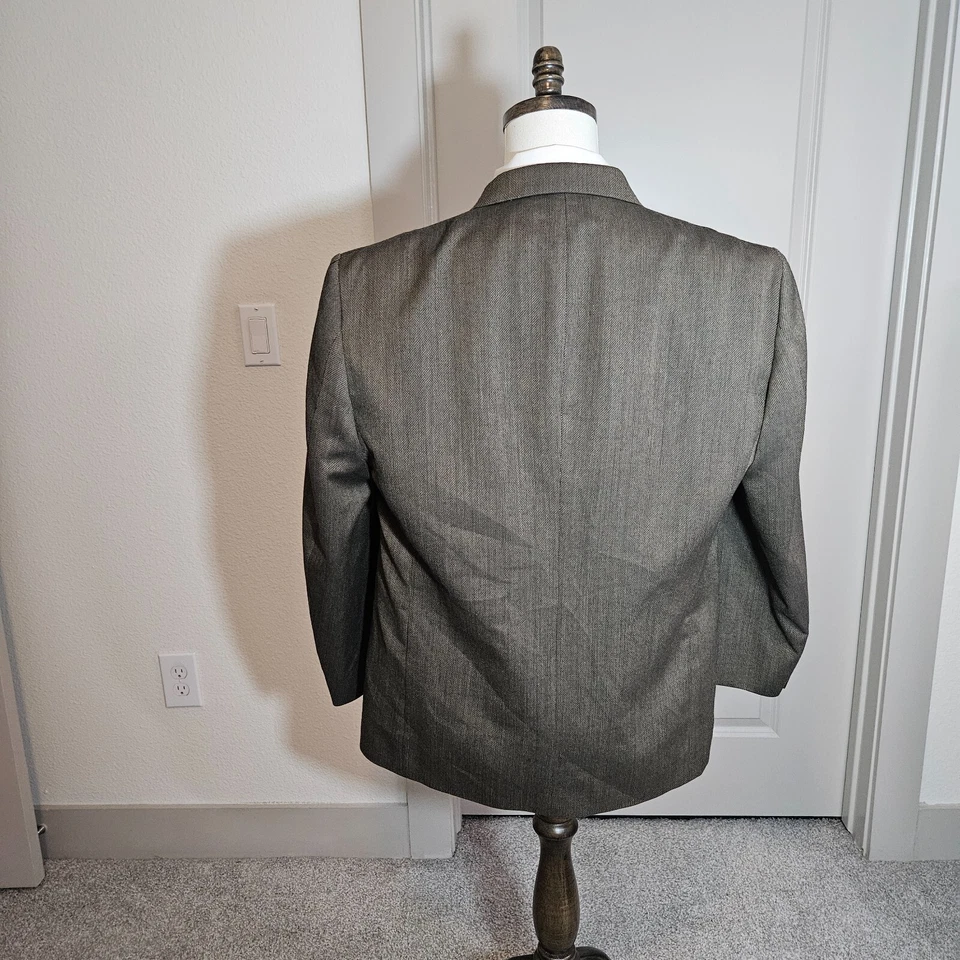 Traje Blazer JF J. Ferrar 2 Piezas Hombres 44S Pantalones 38x26 Mezcla de Lana Texturizado Marrón Foto 4 de 4