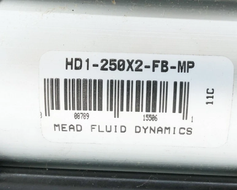 New Mead Fluid Dynamics HD1-250X2-FB-MP Pneumatic Cylinder 2-1/5" Bore - No Box - Image 3 of 4