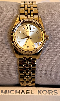 MICHAEL KORS MK4741 Petite Lexington Gold-Tone Women's Watch BNWT