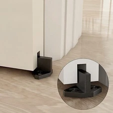 CCJH T-Shape Floor Guide Black Plastic for Bottom Sliding Barn Door Hardware