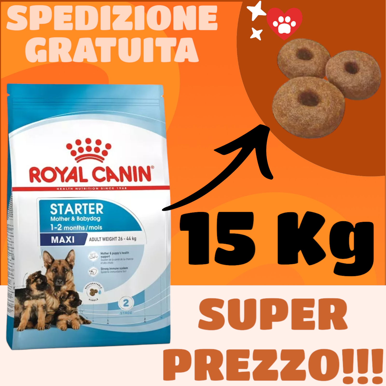 15 kg Royal Canin Maxi Starter cagne di taglia grande (tra 26 e 44 kg) cuccioli