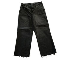 Wild Fable Distressed Denim Jeans Raw Hem Size 12 Black High Rise