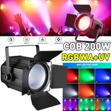 200W Party Light RGBWA UV COB LED Par Light DJ Disco DMX Stage Lighting w/Cover