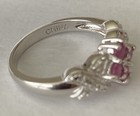 Ruby and Genuine Diamonds in Sterling Silver Setting Size 6.75 Ring 2.7g — photo 5