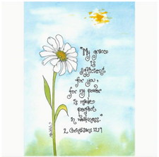 Inspirational Daisy Garden Flag, 12x18inch, Double-Sided, 2 Corinthians 12:9