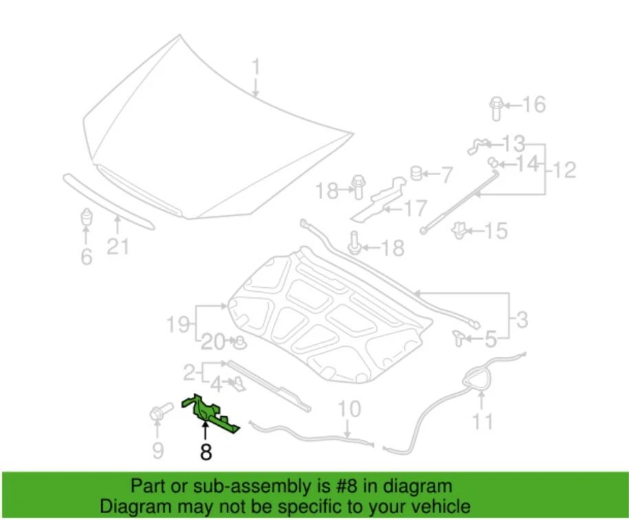OEM ! HOOD LOCK LATCH ASSEMBLY FOR 2004-2009 SPECTRA /5 OE# 81130-2F000 Foto 3 de 3