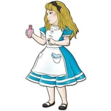 Jointed 3 Foot Alice In Wonderland Cutouts 38" Paper Alice Party Wall Decoration