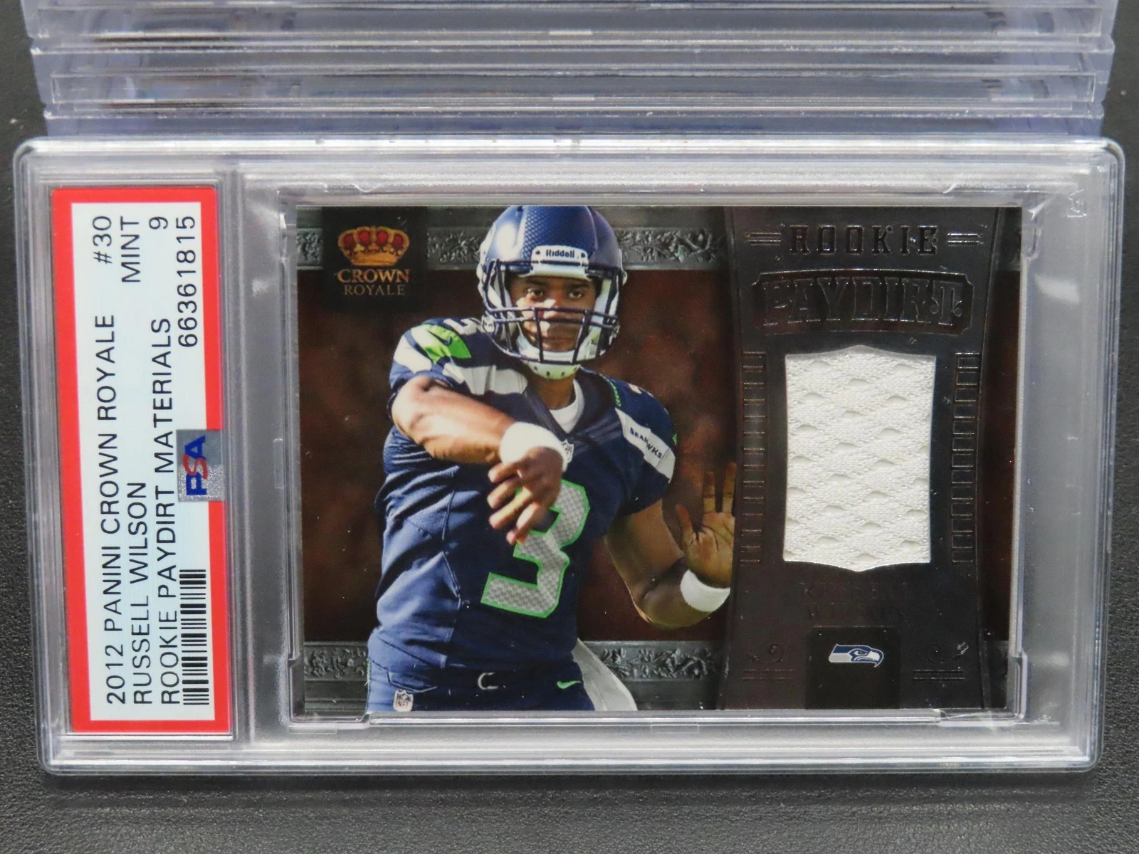 Russell Wilson Panini Crown Royale Rookie Paydirt Materials #30 Base
