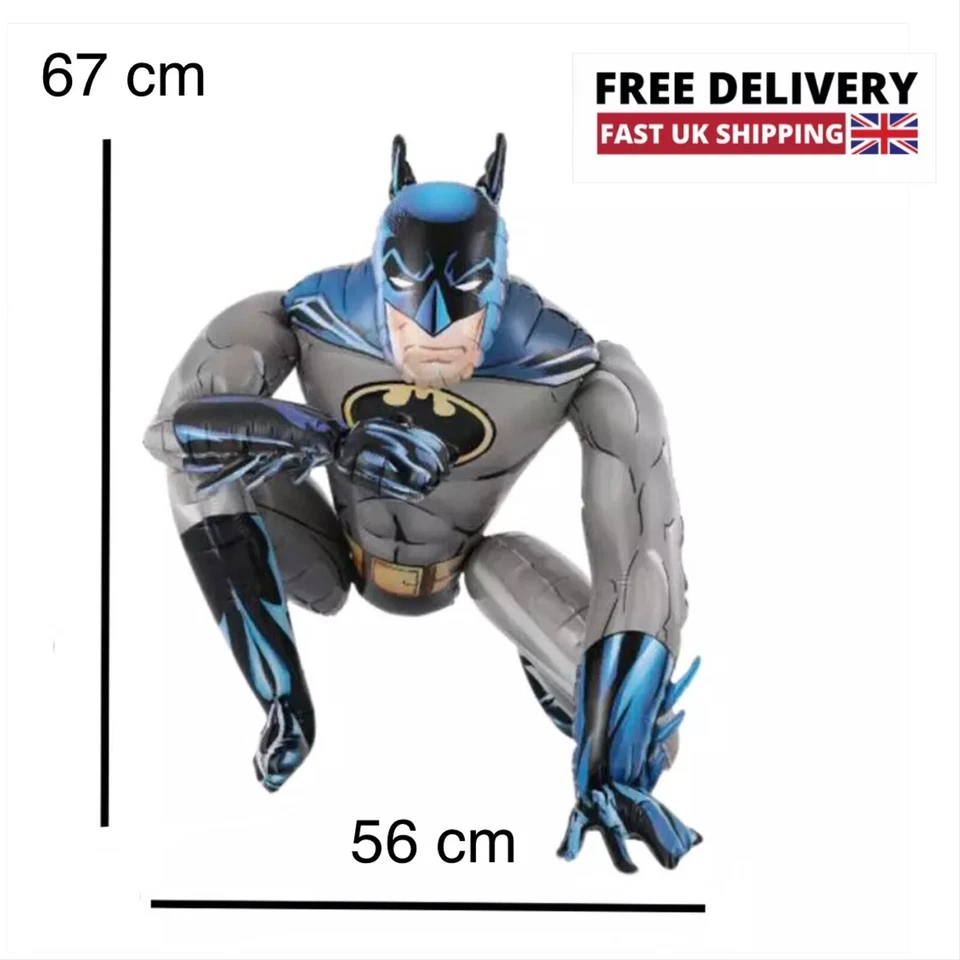 3x JUEGO DE GLOBOS DE LÁMINA DE LÁMINA DE BATMAN SUPERHÉROE 3D SPIDERMAN IRONMAN BATMAN CUMPLEAÑOS VENGADORES REINO UNIDO Foto 4 de 4