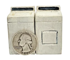 Primative Miniature Homemade Wooden Dollhouse Washer Dryer Laundry