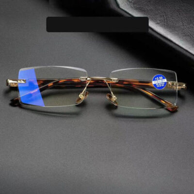 Rimless Reading Glasses Blue Light Blocking Readers +1.0 1.5 2.0 2.5 3.0 3.5 4.0