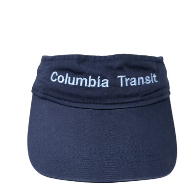 Columbia Transit Strapback Sun Visor Hat Blue OS Adjustable Embroidered Anvil