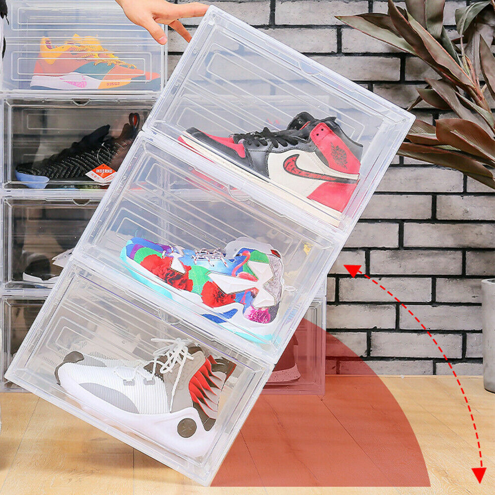 Magnetic Shoe Storage Box Drop Side/Front Sneaker Case