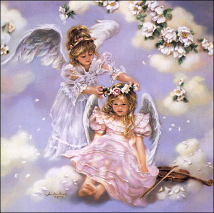 Angel's Touch by Sandra Kuck Two Little Angels Whispering In The