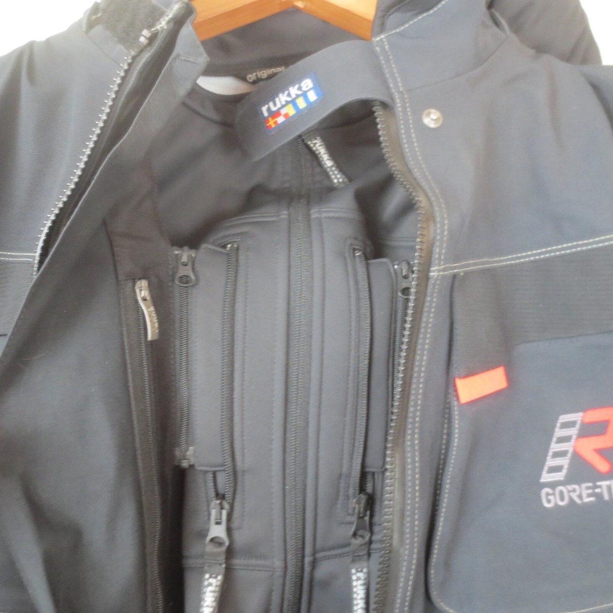 Rukka Armaxis Motorcycle Jacket Mens 58 Black Gore-Tex Zip Liner