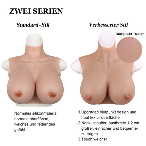 Crossdresser Silikonbrüste Brustprothese Falsche Brüste Silikonbusen B-H Cup - Afbeelding 2 van 13