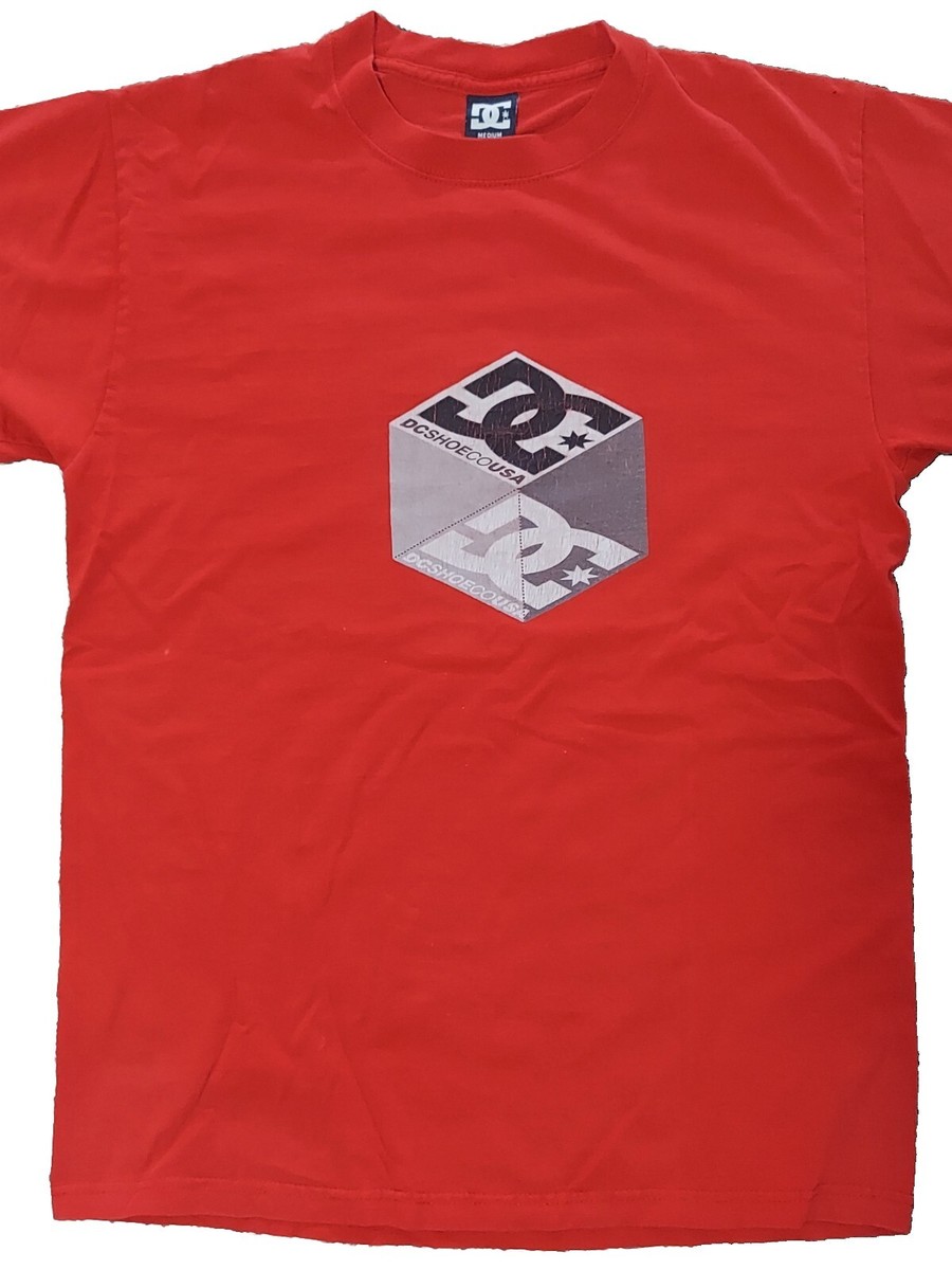 DC Shoe Co USA Vintage Red Men's T-Shirt With Logo Size