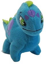 Dinosaur Tiny 6" Toy Blue Stuffed Animal With Green and Purple Accents