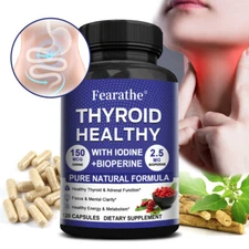 Thyroid Health with Iodine, Bioperine - Thyroid Supplement for Women and Men