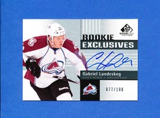 2011 SP GAME USED GABRIEL LANDESKOG ROOKIE EXCLUSIVES auto RC /100 