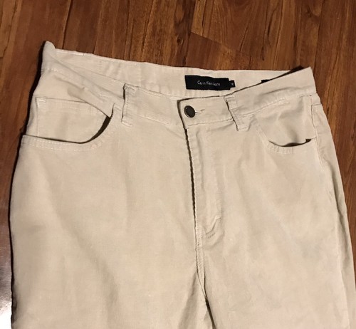 Calvin Klein Jeans Tan Cream Cream Beige Corduroy Pants Sz 12 Bootcut | eBay