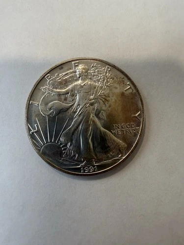 U.S. Mint American Eagle 1991  1oz Silver Coin .999 Fine Bullion