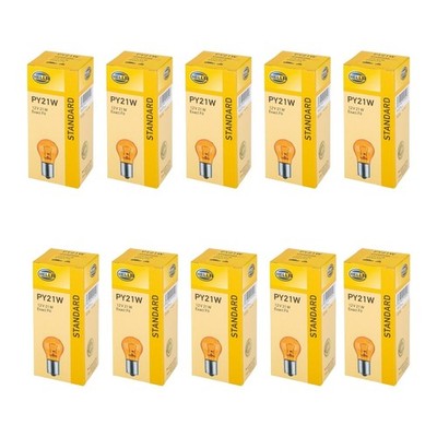 10 Glühlampen Blinkleuchte 12 V 21 W PY21W HELLA für u.a. MB E-KLASSE