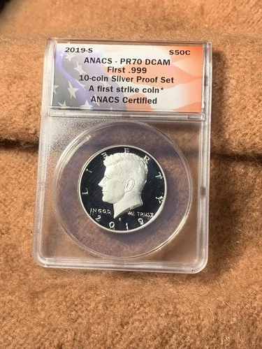 2019 Kennedy Half Dollar .999 Silver Proof ANACS PR70 DCAM