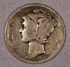 1920-S "Mercury" SILVER One-Dime Coin, Fine