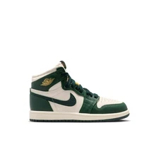 PRE SCHOOL JORDAN 1 RETRO HIGH OG_PALE IVORY/PRO GREEN-FIR FD2597-101-SIZE 12