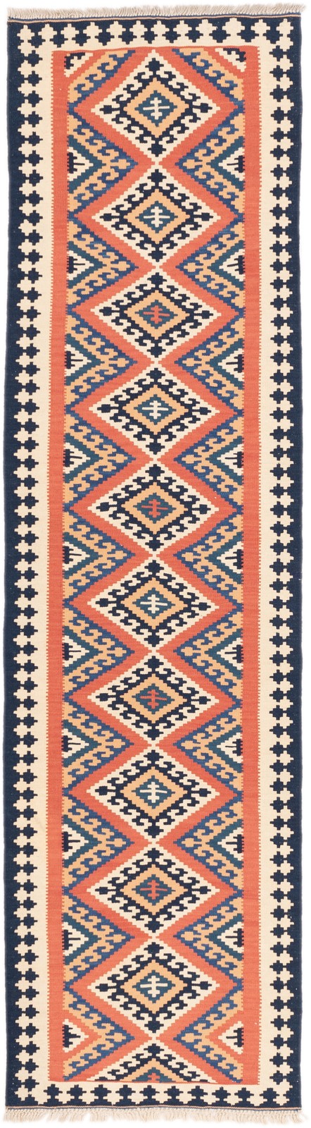Alfombra Kelim Kashkouli 75x277 cm tejida a mano lana Persia única nueva